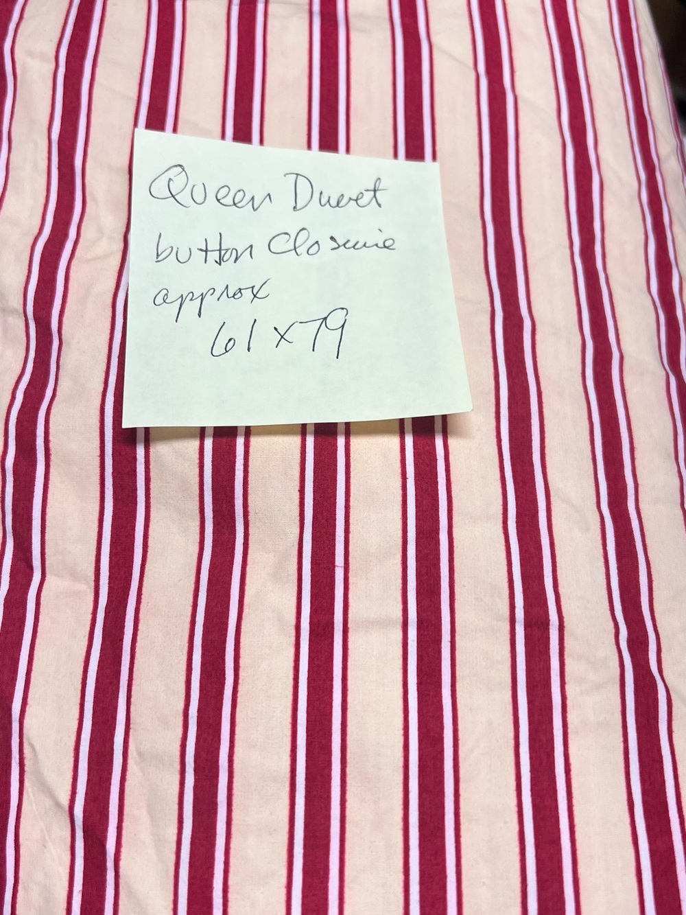 Red, white, cream Queen duvet cover